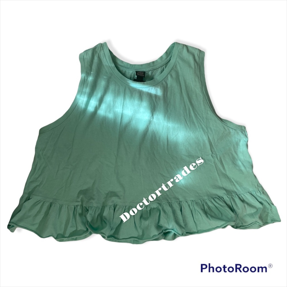 New NWT Women's Peplum Tank Top Wild Fable Green XL Cotton Breathable